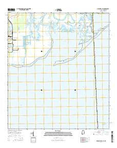 Grand Bay SW Alabama Current topographic map, 1:24000 scale, 7.5 X 7.5 Minute, Year 2014