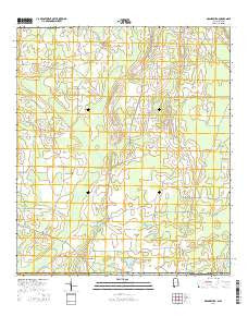Grangeburg Alabama Current topographic map, 1:24000 scale, 7.5 X 7.5 Minute, Year 2014