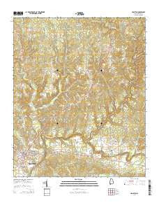 Hamilton Alabama Current topographic map, 1:24000 scale, 7.5 X 7.5 Minute, Year 2014