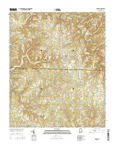 Hodges Alabama Current topographic map, 1:24000 scale, 7.5 X 7.5 Minute, Year 2014