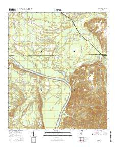Hybart Alabama Current topographic map, 1:24000 scale, 7.5 X 7.5 Minute, Year 2014