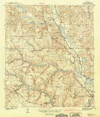 Kushla Alabama Historical topographic map, 1:31680 scale, 7.5 X 7.5 Minute, Year 1942