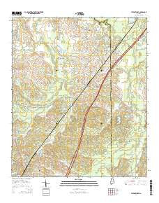 Letohatchee Alabama Current topographic map, 1:24000 scale, 7.5 X 7.5 Minute, Year 2014