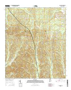 Magnolia Alabama Current topographic map, 1:24000 scale, 7.5 X 7.5 Minute, Year 2014