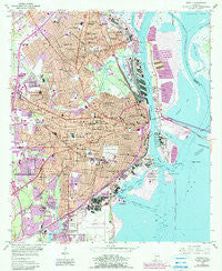 Mobile Alabama Historical topographic map, 1:24000 scale, 7.5 X 7.5 Minute, Year 1953