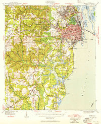 Mobile Alabama Historical topographic map, 1:62500 scale, 15 X 15 Minute, Year 1940