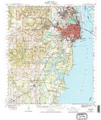 Mobile Alabama Historical topographic map, 1:62500 scale, 15 X 15 Minute, Year 1940