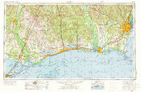 Mobile Alabama Historical topographic map, 1:250000 scale, 1 X 2 Degree, Year 1953