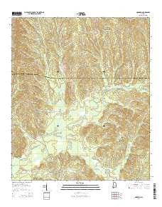 Nadawah Alabama Current topographic map, 1:24000 scale, 7.5 X 7.5 Minute, Year 2014