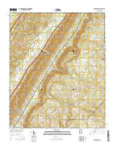 Portersville Alabama Current topographic map, 1:24000 scale, 7.5 X 7.5 Minute, Year 2014