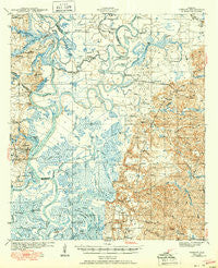 Tensaw Alabama Historical topographic map, 1:62500 scale, 15 X 15 Minute, Year 1944