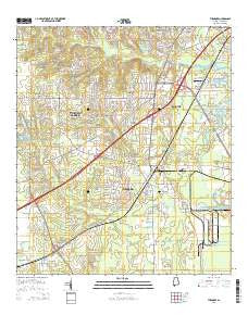 Theodore Alabama Current topographic map, 1:24000 scale, 7.5 X 7.5 Minute, Year 2014