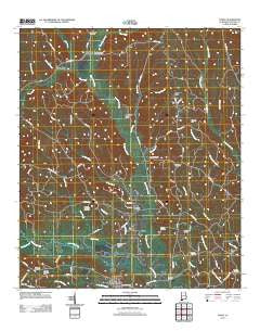 Toxey Alabama Historical topographic map, 1:24000 scale, 7.5 X 7.5 Minute, Year 2011