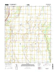 Auvergne Arkansas Current topographic map, 1:24000 scale, 7.5 X 7.5 Minute, Year 2014