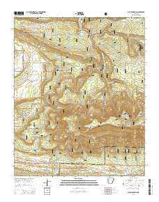 Blue Mountain Arkansas Current topographic map, 1:24000 scale, 7.5 X 7.5 Minute, Year 2014