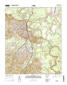 Camden Arkansas Current topographic map, 1:24000 scale, 7.5 X 7.5 Minute, Year 2014