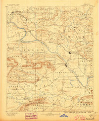 Dardanelle Arkansas Historical topographic map, 1:125000 scale, 30 X 30 Minute, Year 1890