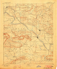 Dardanelle Arkansas Historical topographic map, 1:125000 scale, 30 X 30 Minute, Year 1890