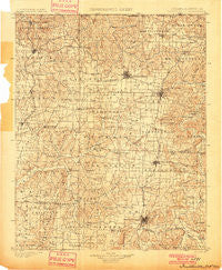Fayetteville Arkansas Historical topographic map, 1:125000 scale, 30 X 30 Minute, Year 1901