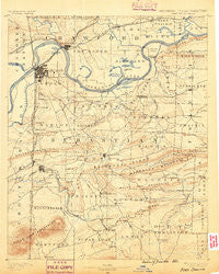 Fort Smith Arkansas Historical topographic map, 1:125000 scale, 30 X 30 Minute, Year 1890