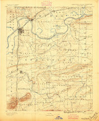 Fort Smith Arkansas Historical topographic map, 1:125000 scale, 30 X 30 Minute, Year 1890