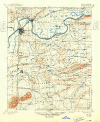 Fort Smith Arkansas Historical topographic map, 1:125000 scale, 30 X 30 Minute, Year 1890