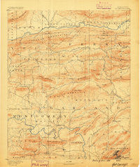 Hot Springs Arkansas Historical topographic map, 1:125000 scale, 30 X 30 Minute, Year 1890