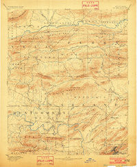 Hot Springs Arkansas Historical topographic map, 1:125000 scale, 30 X 30 Minute, Year 1894