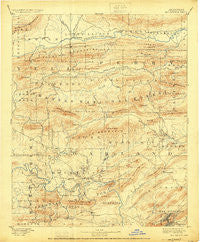 Hot Springs Arkansas Historical topographic map, 1:125000 scale, 30 X 30 Minute, Year 1894