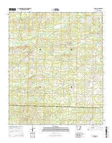 Ladelle Arkansas Current topographic map, 1:24000 scale, 7.5 X 7.5 Minute, Year 2014
