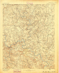 Mountain Home Arkansas Historical topographic map, 1:125000 scale, 30 X 30 Minute, Year 1891