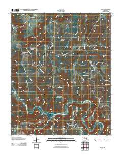Oxley Arkansas Historical topographic map, 1:24000 scale, 7.5 X 7.5 Minute, Year 2011