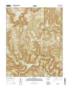 Oxley Arkansas Current topographic map, 1:24000 scale, 7.5 X 7.5 Minute, Year 2014