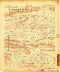 Poteau Mountain Arkansas Historical topographic map, 1:125000 scale, 30 X 30 Minute, Year 1890