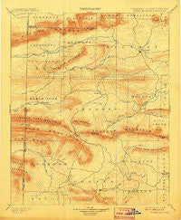 Poteau Mountain Arkansas Historical topographic map, 1:125000 scale, 30 X 30 Minute, Year 1899