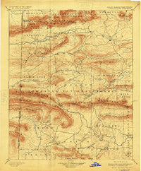 Poteau Mountain Arkansas Historical topographic map, 1:125000 scale, 30 X 30 Minute, Year 1899