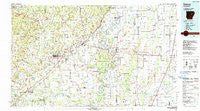 Searcy Arkansas Historical topographic map, 1:100000 scale, 30 X 60 Minute, Year 1986