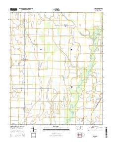 Tupelo Arkansas Current topographic map, 1:24000 scale, 7.5 X 7.5 Minute, Year 2014
