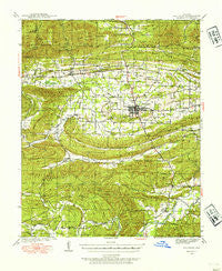 Waldron Arkansas Historical topographic map, 1:62500 scale, 15 X 15 Minute, Year 1939