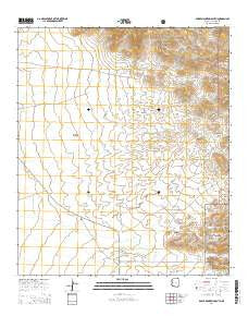 Bowie Mountain South Arizona Current topographic map, 1:24000 scale, 7.5 X 7.5 Minute, Year 2014