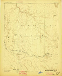 Chino Arizona Historical topographic map, 1:250000 scale, 1 X 1 Degree, Year 1886