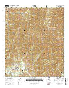Chiricahua Peak Arizona Current topographic map, 1:24000 scale, 7.5 X 7.5 Minute, Year 2014