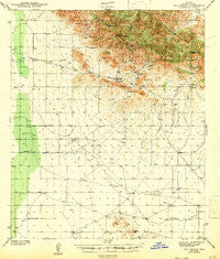 Dos Cabezas Arizona Historical topographic map, 1:62500 scale, 15 X 15 Minute, Year 1943