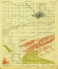 Phoenix Arizona Historical topographic map, 1:62500 scale, 15 X 15 Minute, Year 1914