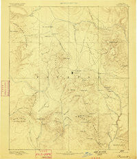 Prescott Arizona Historical topographic map, 1:250000 scale, 1 X 1 Degree, Year 1892