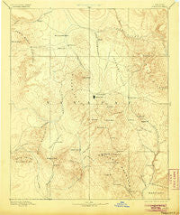 Prescott Arizona Historical topographic map, 1:250000 scale, 1 X 1 Degree, Year 1892
