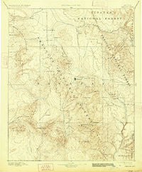 Prescott Arizona Historical topographic map, 1:250000 scale, 1 X 1 Degree, Year 1892