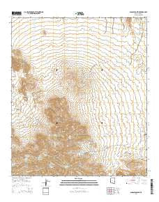 Samaniego Peak Arizona Current topographic map, 1:24000 scale, 7.5 X 7.5 Minute, Year 2014