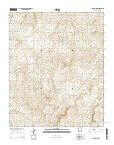 Saunders Draw Arizona Current topographic map, 1:24000 scale, 7.5 X 7.5 Minute, Year 2014