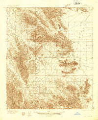 Trigo Peaks Arizona Historical topographic map, 1:48000 scale, 15 X 15 Minute, Year 1934